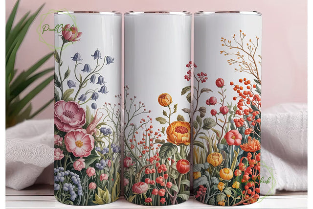 Vintage Floral Botanical 20oz Tumbler Sublimation PixelChick 