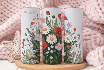 Vintage Floral Bouquet 20oz Tumbler Wrap Sublimation DesignSVG 