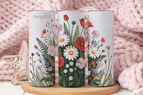 Vintage Floral Bouquet 20oz Tumbler Wrap Sublimation DesignSVG 
