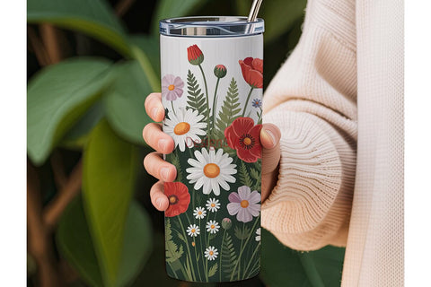 Vintage Floral Bouquet 20oz Tumbler Wrap Sublimation DesignSVG 