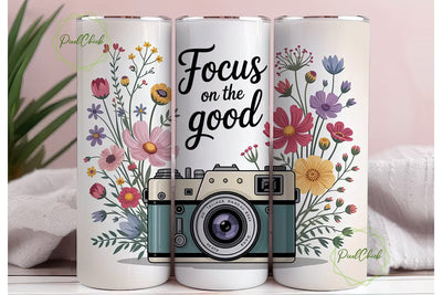 Vintage Floral Camera 20oz Tumbler Wrap Sublimation PixelChick 