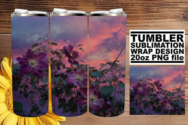 Vintage Floral Delight: Retro Tumbler Sublimation Sublimation afrosvg 