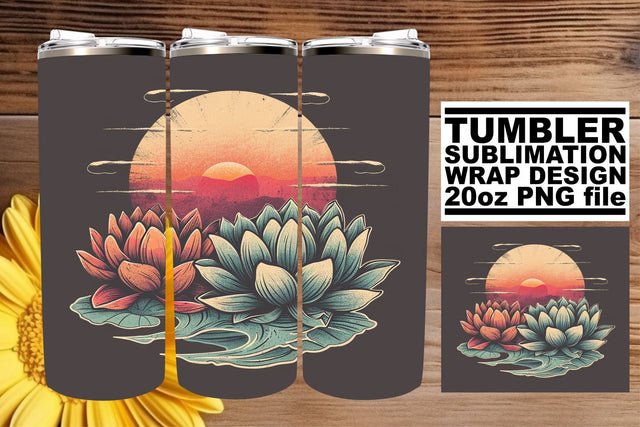Vintage Floral Delight: Sublimation 20oz Tumbler Wrap Sublimation afrosvg 
