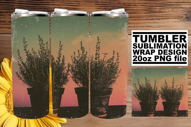 Vintage Floral Delight: Sublimation 20oz Tumbler Wrap Sublimation afrosvg 