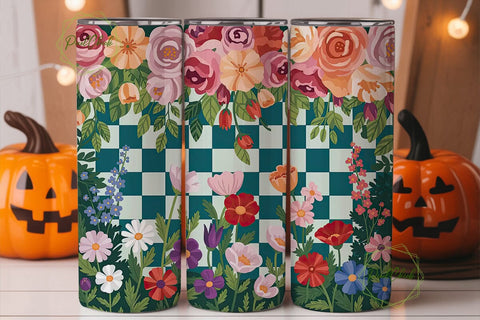 Vintage Floral Garden 20oz Tumbler Wrap Sublimation PixelChick 