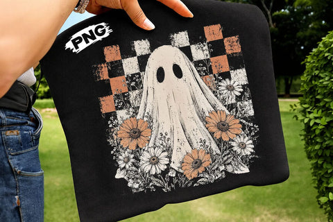 Vintage Floral Halloween Ghost PNG Design SVG DesignDestine 