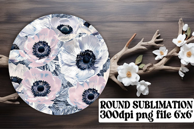 Vintage Floral Round Ornaments: Keychain, Coaster, Circle Designs Sublimation afrosvg 