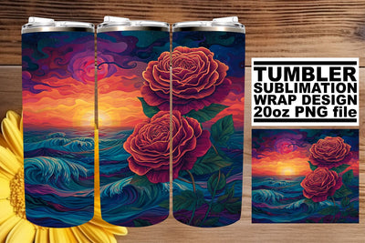 Vintage Floral Symphony: Sublimation 20oz Tumbler Wrap Sublimation afrosvg 