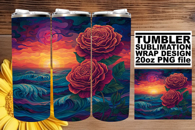 Vintage Floral Symphony: Sublimation 20oz Tumbler Wrap Sublimation afrosvg 