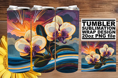 Vintage Floral Symphony: Sublimation 20oz Tumbler Wrap Sublimation afrosvg 