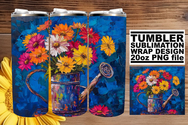 Vintage Floral Vibes: Retro Flower Tumbler Wrap 20oz Sublimation afrosvg 