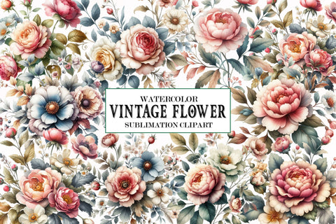 Vintage Flower Clipar Sublimation SVGista 
