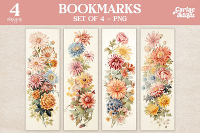 Vintage Flowers Bookmarks Sublimation Carla C Designs 