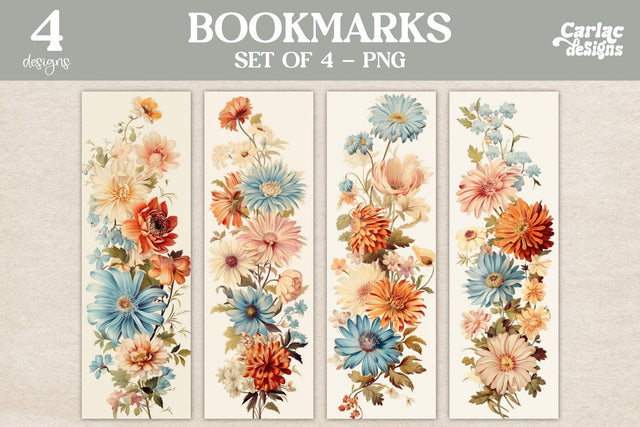 Vintage Flowers Bookmarks Sublimation Carla C Designs 