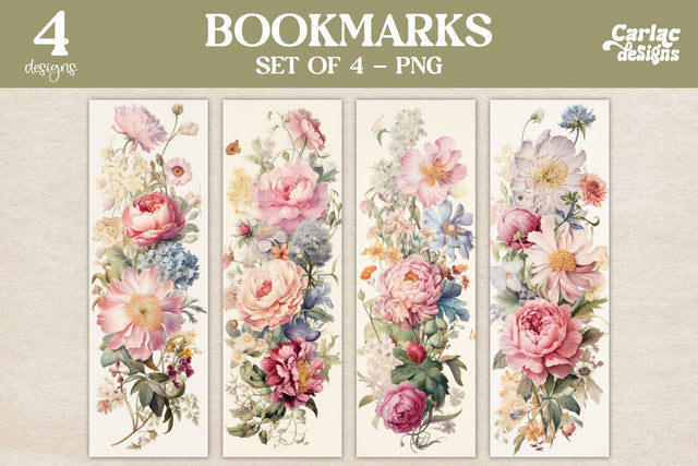 Vintage Flowers Bookmarks Sublimation Carla C Designs 