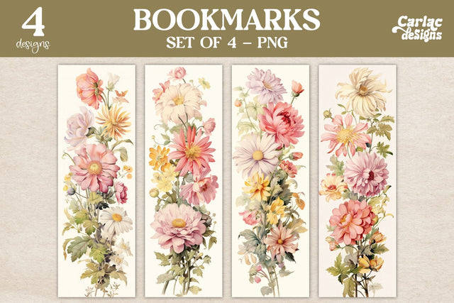 Vintage Flowers Bookmarks Sublimation Carla C Designs 