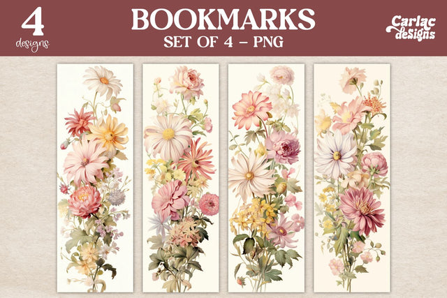 Vintage Flowers Bookmarks Sublimation Carla C Designs 