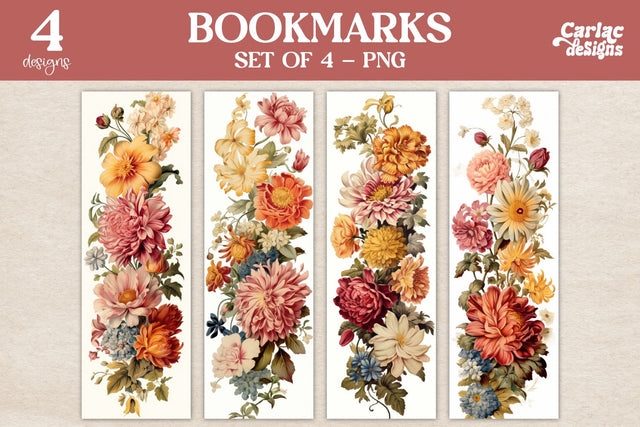 Vintage Flowers Bookmarks Sublimation Carla C Designs 