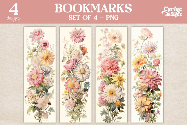 Vintage Flowers Bookmarks Sublimation Carla C Designs 