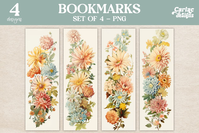 Vintage Flowers Bookmarks Sublimation Carla C Designs 