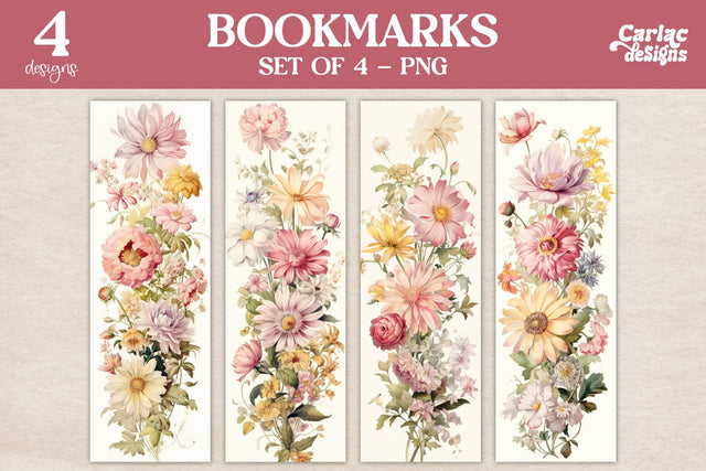 Vintage Flowers Bookmarks Sublimation Carla C Designs 