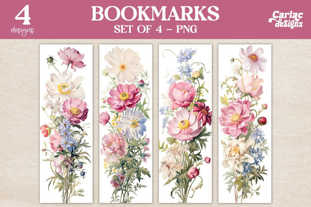 Vintage Flowers Bookmarks Sublimation Carla C Designs 
