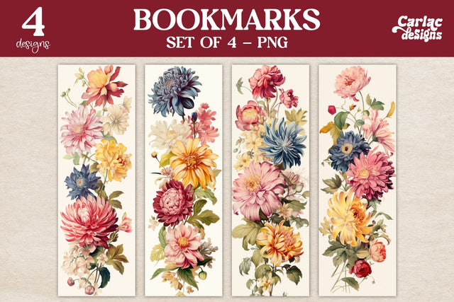 Vintage Flowers Bookmarks Sublimation Carla C Designs 