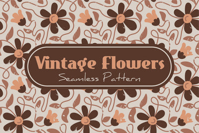 Vintage Flowers Seamless Pattern Digital Pattern Rin Green 