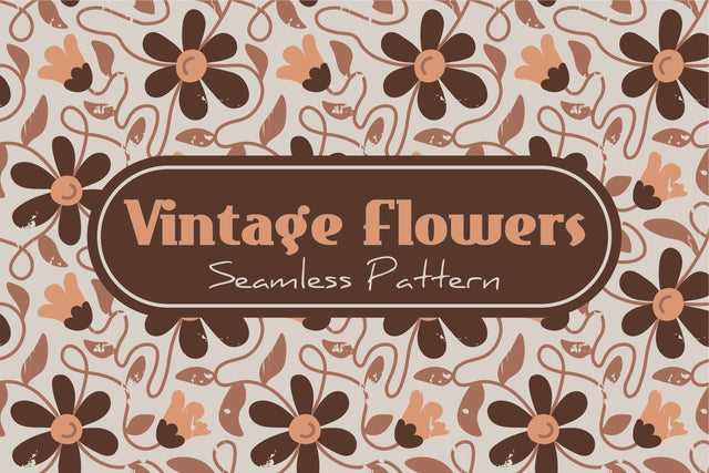 Vintage Flowers Seamless Pattern Digital Pattern Rin Green 
