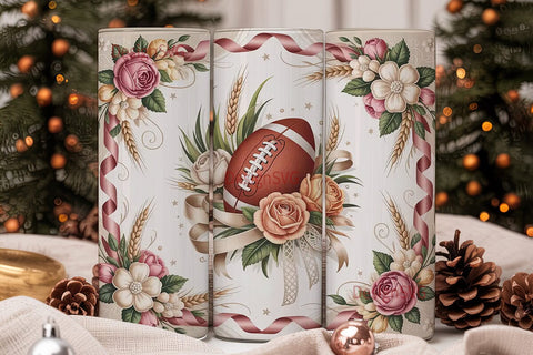 Vintage Football Tumbler Wrap Sublimation DesignSVG 