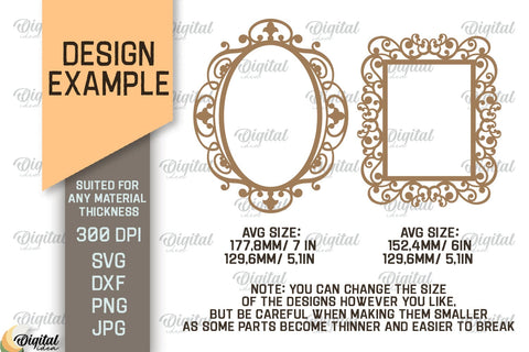 Vintage Frame SVG. Mirror Frame Laser Cut SVG Evgenyia Guschina 