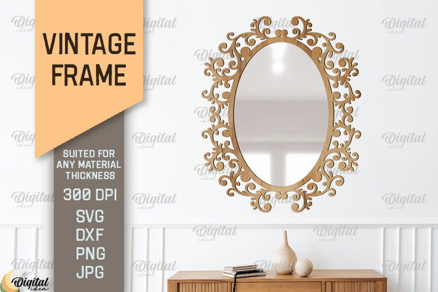 Vintage Frame SVG. Mirror Frame Laser Cut SVG Evgenyia Guschina 