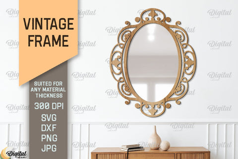 Vintage Frame SVG. Mirror Frame Laser Cut SVG Evgenyia Guschina 