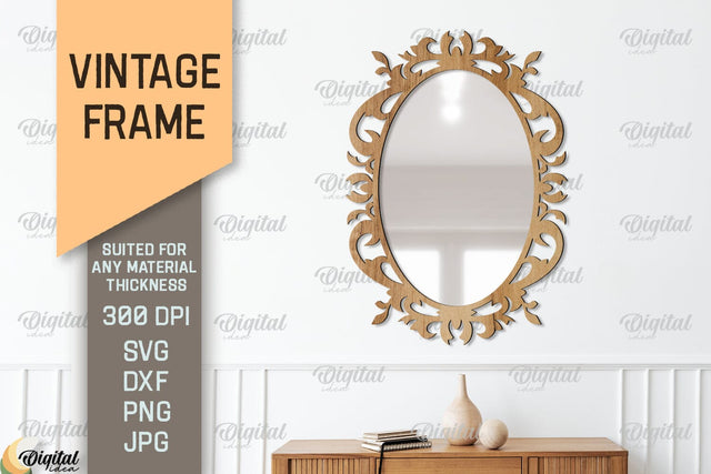 Vintage Frame SVG. Mirror Frame Laser Cut SVG Evgenyia Guschina 
