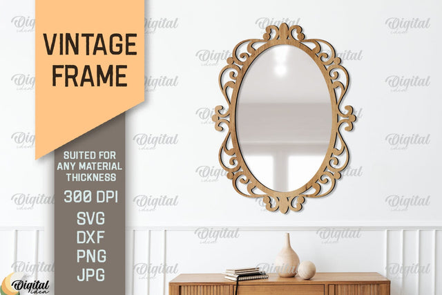 Vintage Frame SVG. Mirror Frame Laser Cut SVG Evgenyia Guschina 