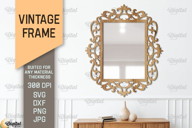 Vintage Frame SVG. Mirror Frame Laser Cut SVG Evgenyia Guschina 