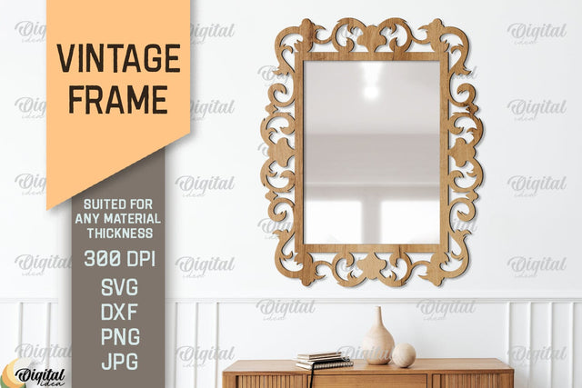 Vintage Frame SVG. Mirror Frame Laser Cut SVG Evgenyia Guschina 