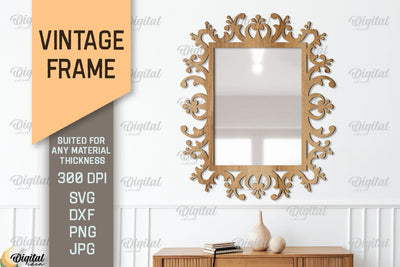 Vintage Frame SVG. Mirror Frame Laser Cut SVG Evgenyia Guschina 