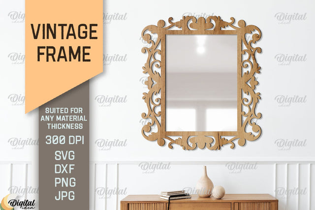 Vintage Frame SVG. Mirror Frame Laser Cut SVG Evgenyia Guschina 
