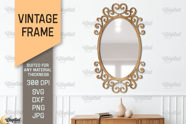 Vintage Frame SVG. Mirror Frame Laser Cut SVG Evgenyia Guschina 