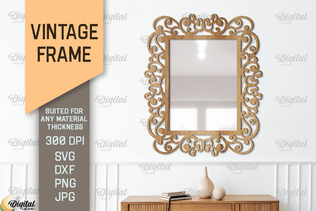 Vintage Frame SVG. Mirror Frame Laser Cut SVG Evgenyia Guschina 