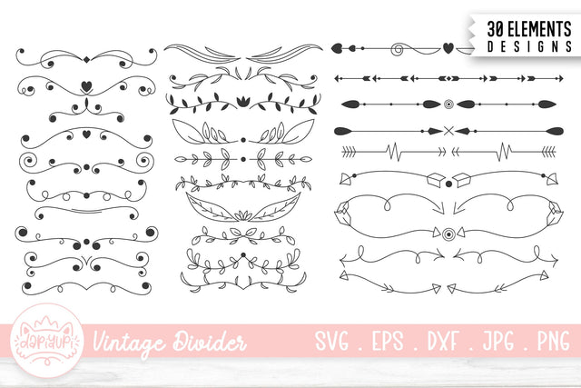 Vintage Frames Divider and Border Bundle SVG dapiyupi store 