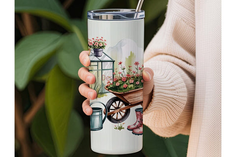 Vintage Garden 20oz Tumbler Wrap Sublimation DesignSVG 
