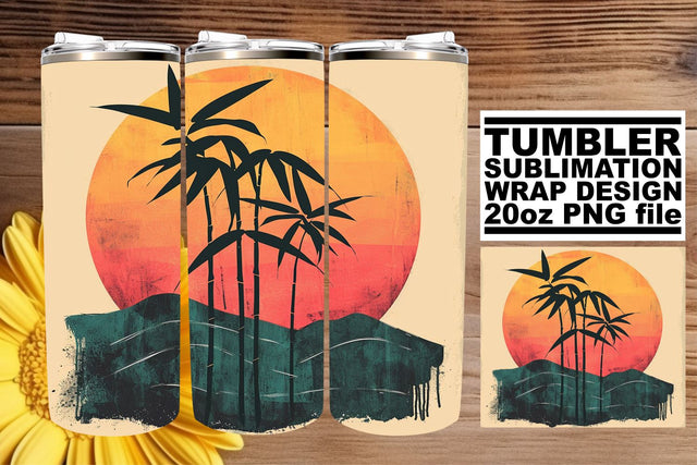 Vintage Garden Delight: Retro Flower Tumbler Design Sublimation afrosvg 