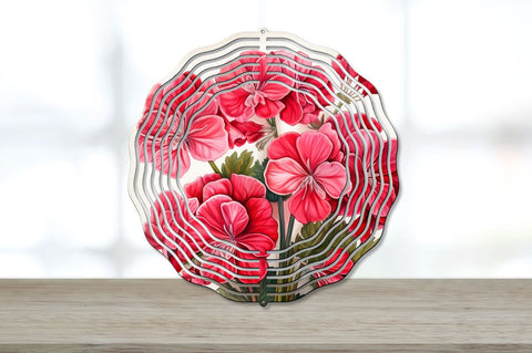 Vintage Geranium Flowers Wind Spinner Sublimation Bundle Sublimation Regulrcrative 