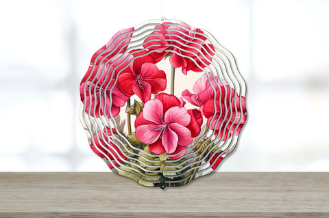 Vintage Geranium Flowers Wind Spinner Sublimation Bundle Sublimation Regulrcrative 