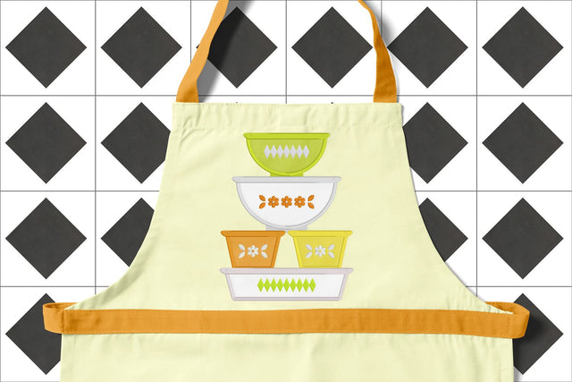 Vintage Glass Bakeware Stack Applique Embroidery Embroidery/Applique DESIGNS Risa Rocks It 