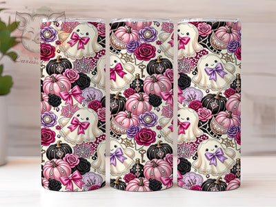 Vintage Gothic Kawaii Ghost Pattern Art 20oz Tumbler, Vintage Gothic, Kawaii Ghost, Retro Spooky, 20oz Tumbler Wrap, Sublimation Design, Dark Cute, Digital Download Sublimation Lara' s Designs 