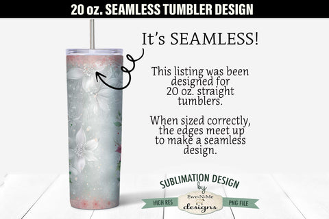 Vintage Green and Pink Christmas Snowman SEAMLESS 20 oz. Tumbler Design Sublimation Ewe-N-Me Designs 