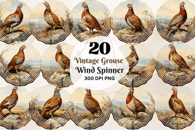 Vintage Grouse Wind Spinner Sublimation Regulrcrative 